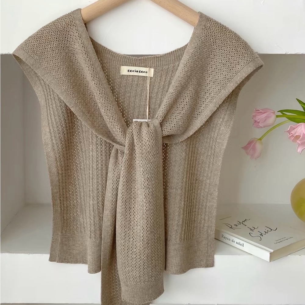 Beige Knit Sweater Vest